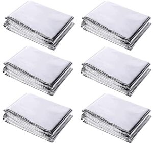 xccj 6 pack high silver reflective mylar film, 83x 52 in, garden greenhouse covering foil sheets for plant growth, grow room, first aid, camping, outdoor survival