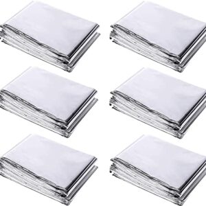 Xccj 6 Pack High Silver Reflective Mylar Film, 83x 52 in, Garden Greenhouse Covering Foil Sheets for Plant Growth, Grow Room, First Aid, Camping, Outdoor Survival