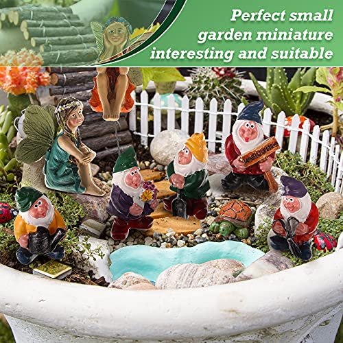 13 Pieces Fairies Gnome Decoration Miniature Fairy Gnome Accessories Fairy Gnome Figurine Decor for Garden Yard Outdoor Home Decoration