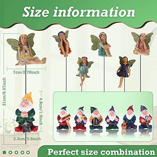 13 Pieces Fairies Gnome Decoration Miniature Fairy Gnome Accessories Fairy Gnome Figurine Decor for Garden Yard Outdoor Home Decoration