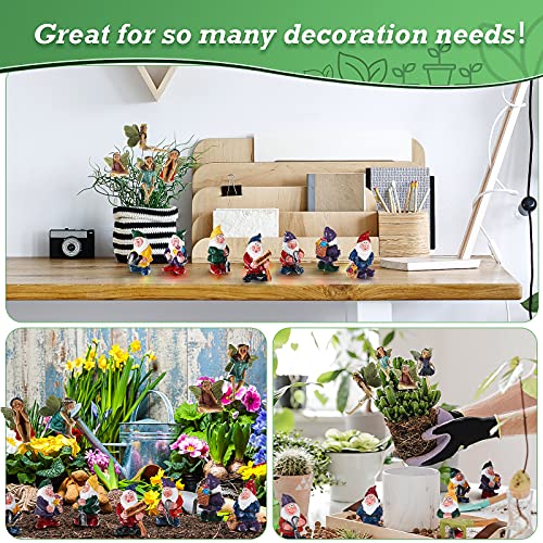 13 Pieces Fairies Gnome Decoration Miniature Fairy Gnome Accessories Fairy Gnome Figurine Decor for Garden Yard Outdoor Home Decoration