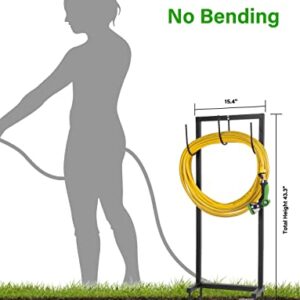 Garden Hose Holder Freestanding Thicker Metal Hose Stand Securely Hold Hose 3/4 inch x 100 ft, Detachable water hose stand for Outdoor Yard