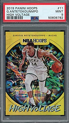 Giannis Antetokounmpo 2019 Panini Hoops High Voltage Card #11 PSA 9