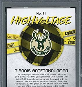 Giannis Antetokounmpo 2019 Panini Hoops High Voltage Card #11 PSA 9