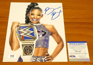 bianca belair signed 8×10 pro wrestling photo with psa coa