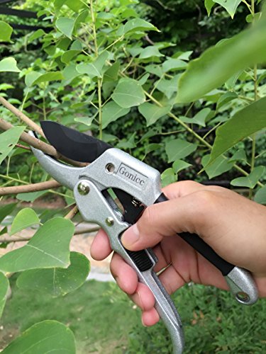 gonicc 8" Professional SK-5 Steel Blade Sharp Anvil Pruning Shears (GPPS-1001),Less effort. Pruning Scissors, Bonsai Cutters