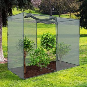 GROWNEER 4 x 8 Feet Crop Cage Plant Protection Tent with 6 Ground Staples, Storage Bag, Steel Tubes, Connectors, Suitable for Garden, Yard, Lawn