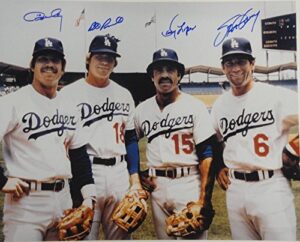 ron cey davey lopes steve garvey russell signed dodgers infield 16×20 photo jsa