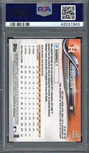 Alex Bregman 2018 Topps Chrome Prism Refractor Baseball Card #195 Graded PSA 10 GEM MINT