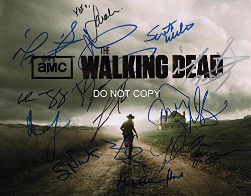 The Walking Dead cast 11x14 reprint signed poster by 15 Lincoln + #2