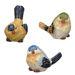 teresa’s collections birds decor figurines, set of 3 funny bird garden statues outdoor decors resin lawn ornaments for home indoor outside yard art patio porch window fall decoration