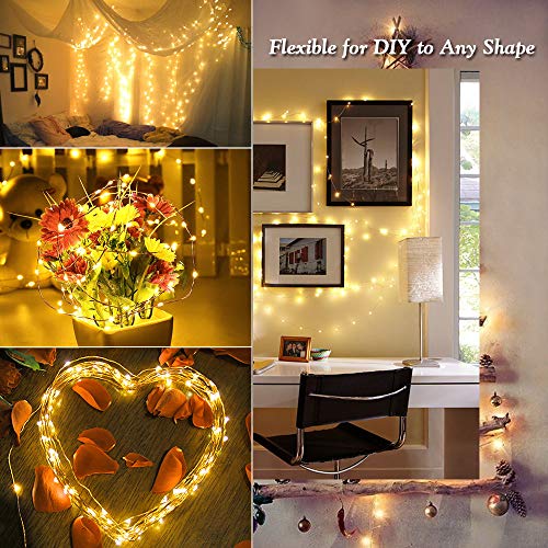 Brizled Solar String Lights, 2 Pack 39.37ft 120 LED Solar Fairy Lights, 8 Modes Outdoor Solar Fairy Lights String with Memory, Waterproof Solar Twinkle Lights for Christmas Garden Party, Warm White