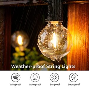 Lepro LED Outdoor String Lights for Patio, 50ft Bistro Lights with 26 Shatterproof G40 Globe Edison Bulbs, Waterproof Café Lights, Backyard Hanging Lights for Deck, Pergola, Porch, Garden, Gazebo