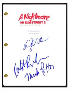 a nightmare on elm street 2 cast signed script mark patton kim myers rusler coa