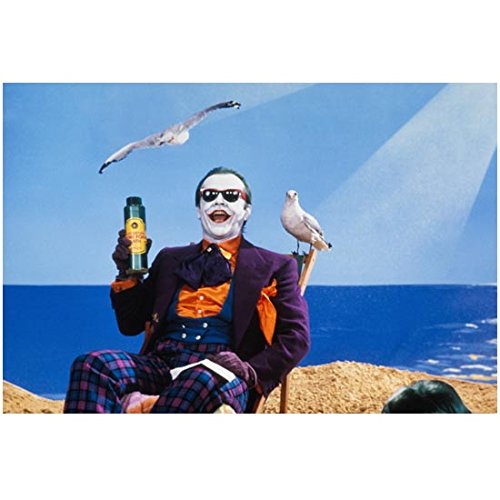 Jack Nicholson 8 x 10 Photo Batman as The Joker Sitting in Beach Chair w/Seagulls kn