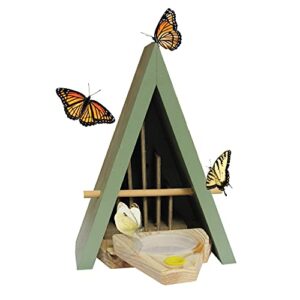 wildlife world butterfly house and feeder – natural habitat to attract butterflies to your garden (blue)