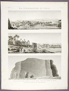 Île d’elephantine et syene 1. vue de l’╬le et des environs. 2. vue de syene. 3. vue d’un rocher de granit portant les traces de l’exploitation