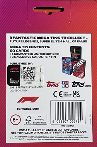 Topps 2022 Formula 1 Racing FUTURE LEGENDS Turbo Attax Sealed MEGA Tin with Mick Schumacher and Lando Norris Exclusive Cards and 4 Limited Editions