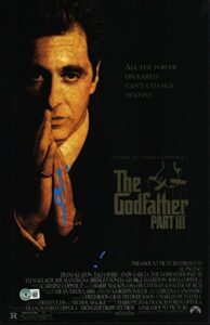 al pacino signed autograph the godfather part iii 11×17 movie poster beckett coa