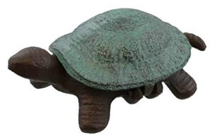 top brass turtle key hider figurine – cast iron garden statue with secret compartment – indoor / outdoor