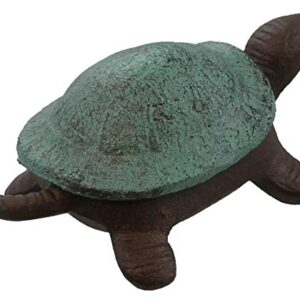 Top Brass Turtle Key Hider Figurine - Cast Iron Garden Statue with Secret Compartment - Indoor / Outdoor