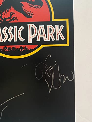 Jeff Goldblum & Laura Dern Signed Jurassic Park 11x17 Movie Poster Beckett COA