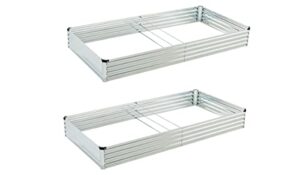 diiyiv galvanized raised garden bed,planter raised beds,outdoor garden boxes,large metal planter box for vegetables flowers herb,1 pack 2pcs 8x4x1ft