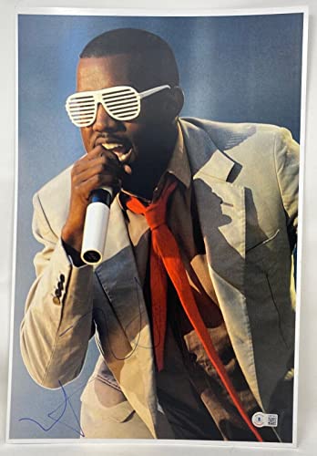 Kanye West Ye Signed Autograph 12x18 Photo Poster Graduation Rapper Beckett COA