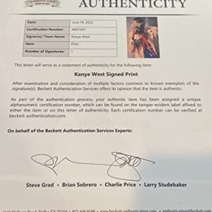 Kanye West Ye Signed Autograph 12x18 Photo Poster Graduation Rapper Beckett COA