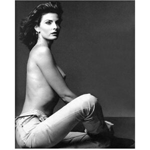 joan severance 8 inch by 10 inch photograph lake consequence bird on a wire no holds barred b&w pic full body sitting on floor in jeans kn