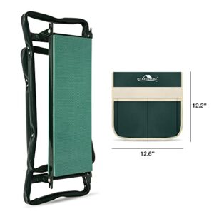 LUCKYERMORE Garden Kneeler and Seat Heavy Duty Gardening Bench for Kneeling and Sitting Folding Garden Stools with Tool Pouch and Kneeling Pad