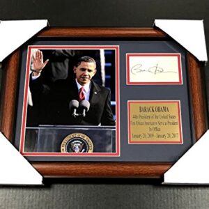 BARACK OBAMA Autographed Facsimile Reprint Framed 8x10 Photo 44TH PRESIDENT USA