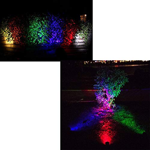 Youngine Pack of 2, 12V Low Voltage LED Landscape Lights Waterproof Outdoor Walls Trees Flags Spotlights 5W COB Garden Yard Path Lawn Light with Spike Stand, NO Plug (Red)