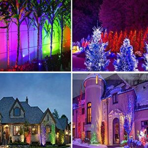 Youngine Pack of 2, 12V Low Voltage LED Landscape Lights Waterproof Outdoor Walls Trees Flags Spotlights 5W COB Garden Yard Path Lawn Light with Spike Stand, NO Plug (Red)