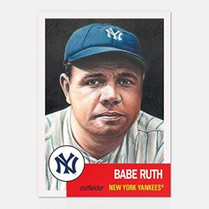 babe ruth topps living set 2018 card #100 new york yankees w/facsimile signature + toploader