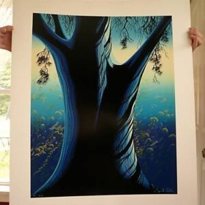 Eyvind Earle Blue Pine Original Ltd Ed Signed