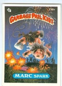 marc spark trading card sticker garbage pail kids topps 1986 #238a