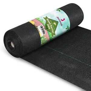 jevrench 5oz weed barrier landscape fabric heavy duty, 1.3ft x 50ft dual-layer premium garden landscaping fabric, ground cover weed control fabric outdoor weed mat garden lawn fabric