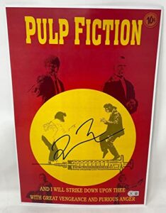 quentin tarantino signed autographed pulp fiction 12×18 movie poster beckett coa