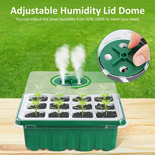 Rarello 3 Packs Seed Starter Tray Seed Starter Kit,36 Cells Reusable Seedling Starter Trays With Flexible Silicone Bottoms And Humidity Domes,Indoor Greenhouse Garden Propagation Set for Seed Starting