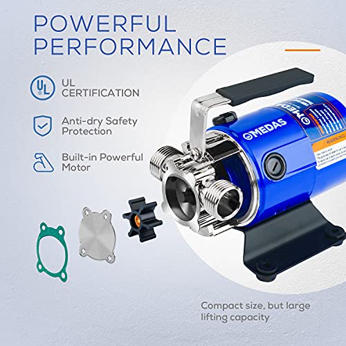 MEDAS 330 GPH 115V 1/10HP Auto Portable Water Transfer Pump Utility Pumps with Suction Hose Kit