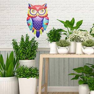 Cruis Cuka Metal Owl Wall Decor for Outside Garden Decoration Yard Art Outdoor Patio Fence Lawn Ornament 13.8 x 8.3 x 0.4 Inch