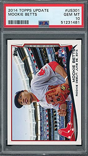 Mookie Betts 2014 Topps Update Baseball Rookie Card #US301 Graded PSA 10