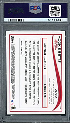 Mookie Betts 2014 Topps Update Baseball Rookie Card #US301 Graded PSA 10