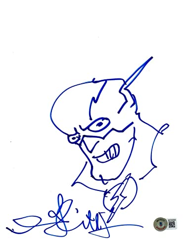 Andy Muschietti Signed Autograph The Flash Hand Drawn Sketch 8.5x11 Beckett COA