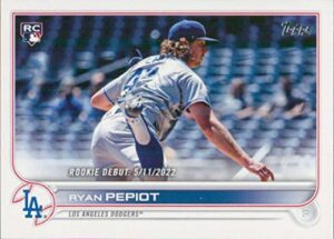 baseball trading card mlb 2022 topps update #us258 ryan pepiot nm near mint dodgers