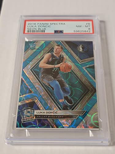 Basketball NBA 2018-19 Panini Spectra Neon Blue #6 Luka Doncic PSA 8 NM-MT 56/75 Mavericks