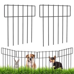 10 pack animal barrier fence: decorative garden fence no dig|rustproof metal wire fencing border animal barrier for dog rabbits ground stakes outdoor yard patio – total length 17 in(h) x 10.8 ft(l)