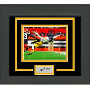 framed george pickens catch facsimile laser engraved signature auto pittsburgh steelers 15×16 football photo