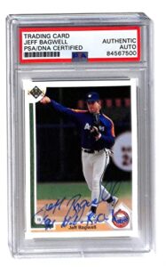 jeff bagwell signed 1991 upper deck #755 autographed w/nl roy astros psa/dna